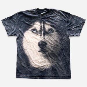 The Mountain black and white tie dye husky tee size L